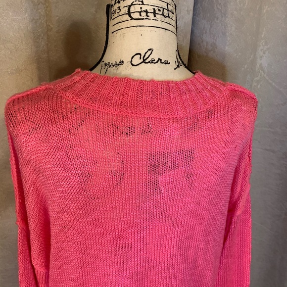 Pink Scoop Neck Knit Sweater PINK ROSE XL - Picture 10 of 16